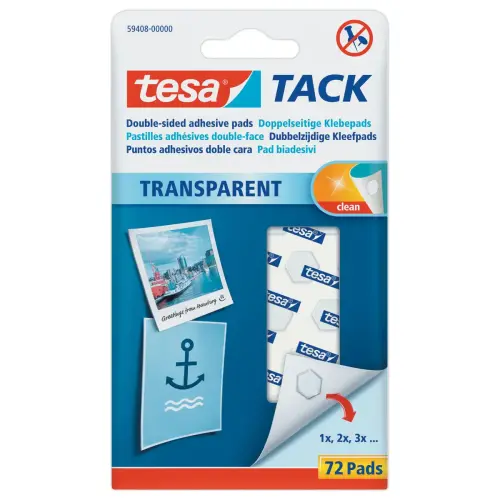 Transparante zelfklevende pads - Etui van 72 - TESA 