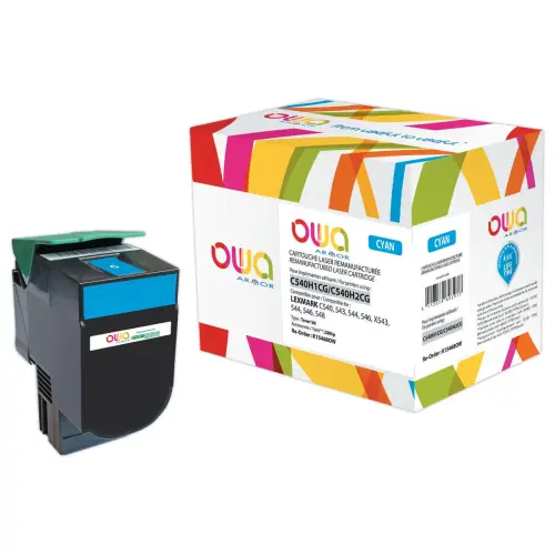 Lasercartridge LEXMARK Cyaan C540H1CG compatibel ARMOR