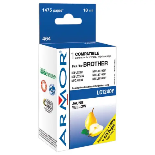 Lasercartridges ARMOR equiv. BROTHER LC1240 1280 Geel