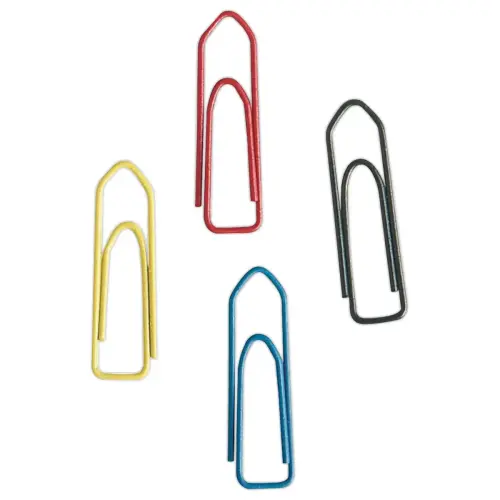 100  PLastic matte paperclips 25 mm - kleurassortiment 