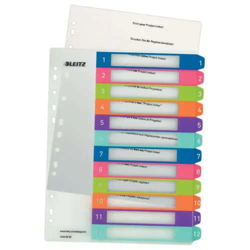 Set WOW digitale tabbladen - A4 Maxi - 12 tabbladen - LEITZ 