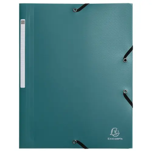Elastische map met 3 kleppen Opak - Gerecycled plastic - Groen - EXACOMPTA