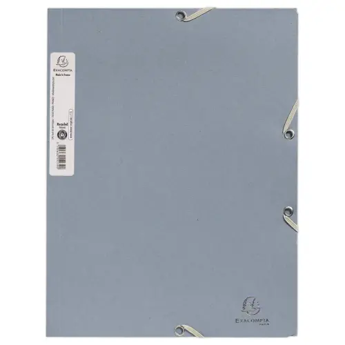 Elastische hemdmappen met 3 kleppen - Gerecycleerde kaart - Blauwgrijs - EXACOMPTA 