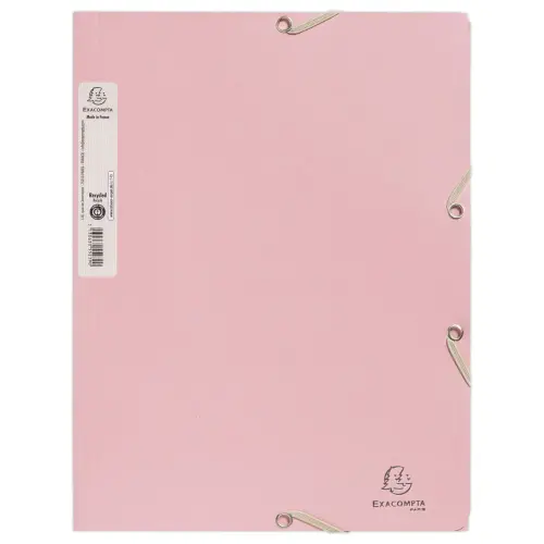 Elastische hemdmappen met 3 kleppen - Gerecycleerde kaart - Roze - EXACOMPTA