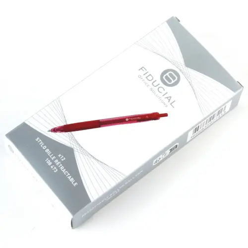Klikbalpen - Met grip - Middelzware schrijfdikte - Rood - FIDUCIAL