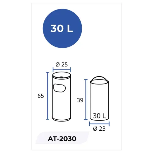 Asbak met afvalbak - 30L - Zwart - PROBBAX