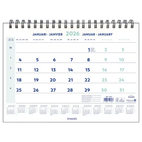 Kalender Wire O 46x31,5 cm - jan. dec. 