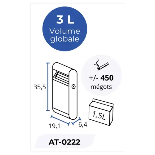 Wandasbak - 3L - Zwart - PROBBAX