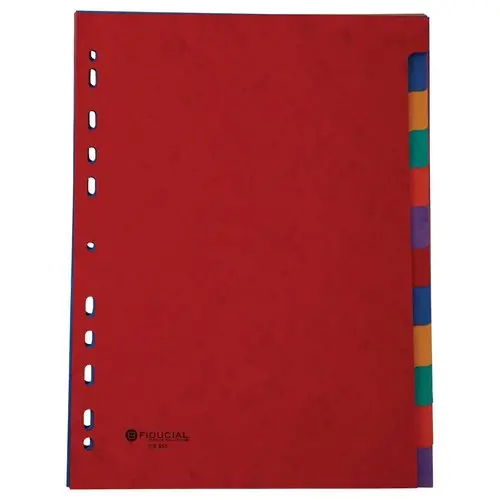 Tabbladen A4 in glanskarton - 12 tabs - FIDUCIAL 