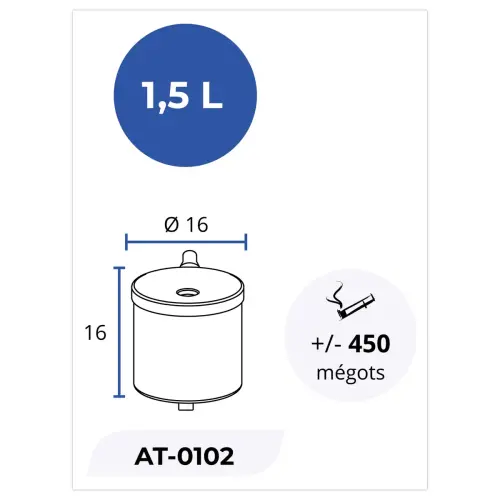 Wandasbak - 1,5L - Zwart - PROBBAX
