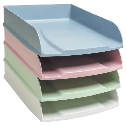 4 Postbakken Autentik - Assortiment van kleuren - EXACOMPTA