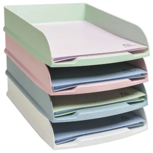 4 Postbakken Autentik - Assortiment van kleuren - EXACOMPTA