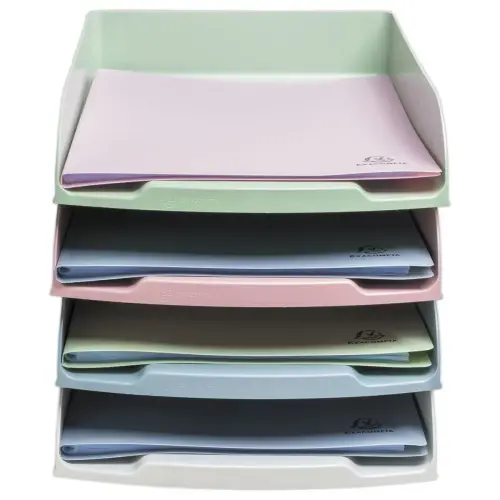4 Postbakken Autentik - Assortiment van kleuren - EXACOMPTA