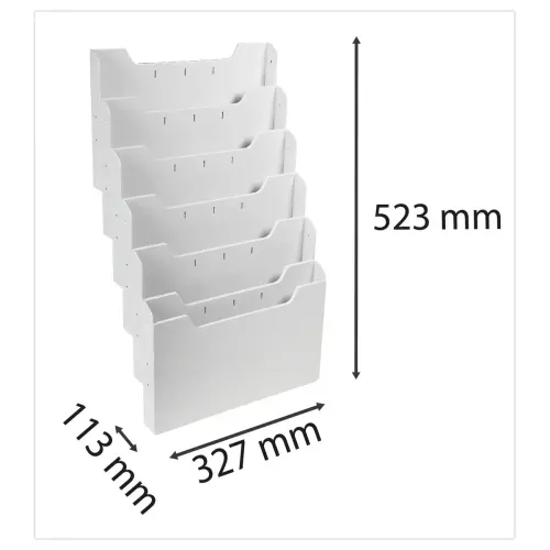 Modulaire wandverdeler - Horizontaal - 6 compartimenten - Grijs - EXACOMPTA