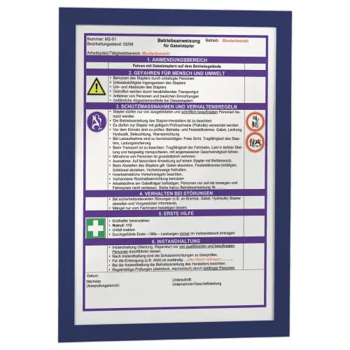 2 Uithanghoezen DURAFRAME magnetische omlijsting Blauw A4