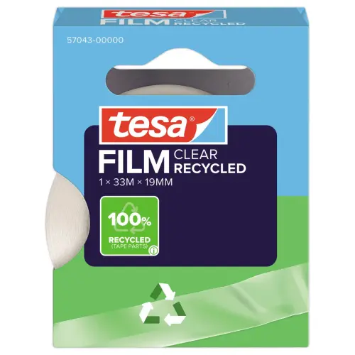 Transparante plakbandrol Ecologo - 33 m x 19 mm - TESA 
