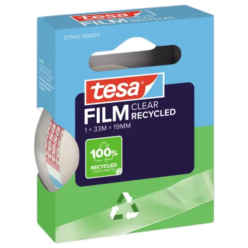 Transparante plakbandrol Ecologo - 33 m x 19 mm - TESA 