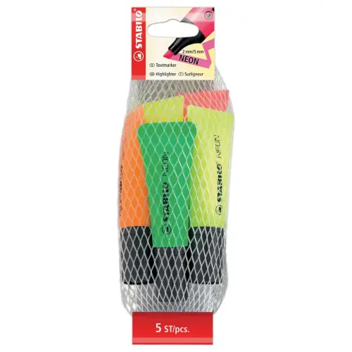 5 Assorti markeerstiften Neon - STABILO