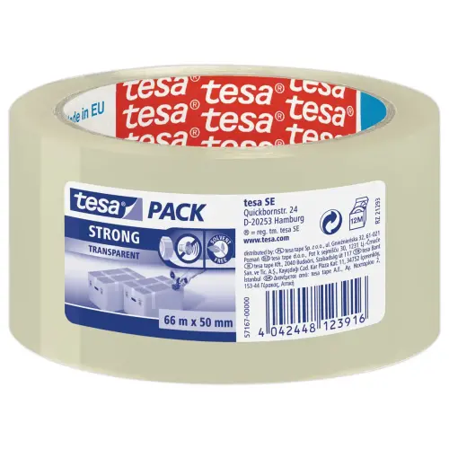 Rol transparante kleefband zonder solventen TESA - 66m x 50 mm