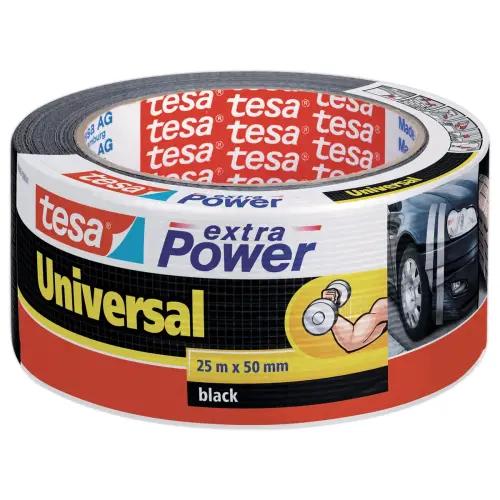 Extra power tape  - 25 m x 50 mm - Zwart - TESA 
