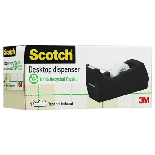 Verzwaarde afroller C38 - Zwart - voor rollen van 33 m x 19 mm - Scotch