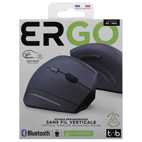 Draadloze ERGO muis - Verticaal - Oplaadbaar - Blauw - T'NB