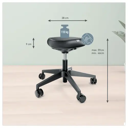 Ergonomische kruk met wieltjes - LEITZ