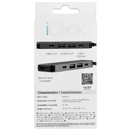 5-in-1 USB-C Hub - Stergrijs - T'NB