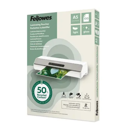 100 Herbruikbare plastic insteekhoezen - A5 - FELLOWES
