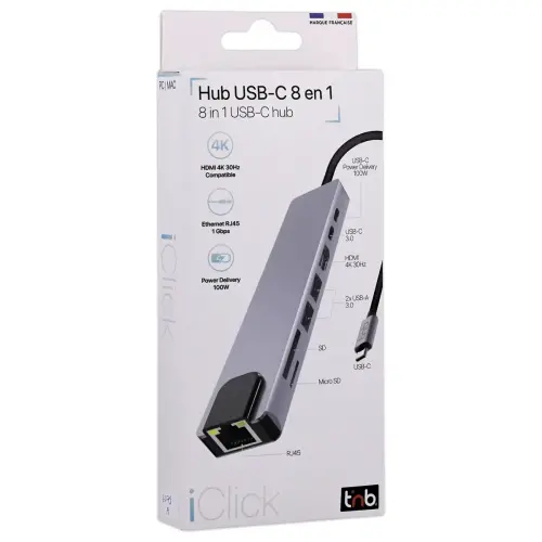 USB-C HUB met 8 poorten en 1 HDMI 4K - T'NB