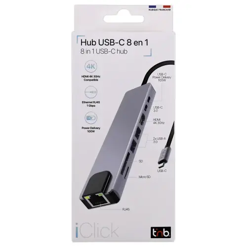 USB-C HUB met 8 poorten en 1 HDMI 4K - T'NB