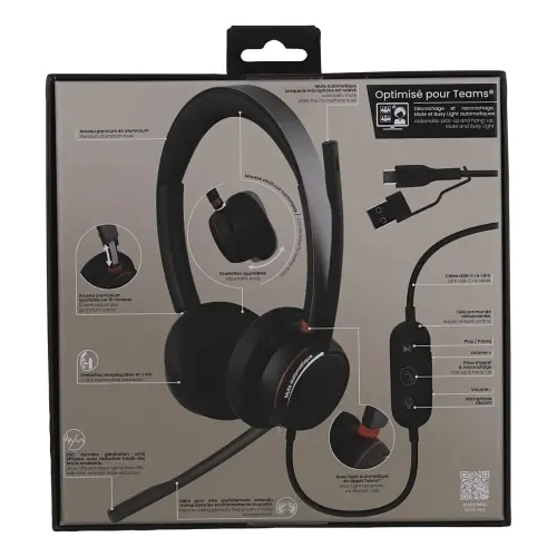 ACTIV 400S hoofdtelefoon met microfoon - USB-A/C - Zwart - T'NB