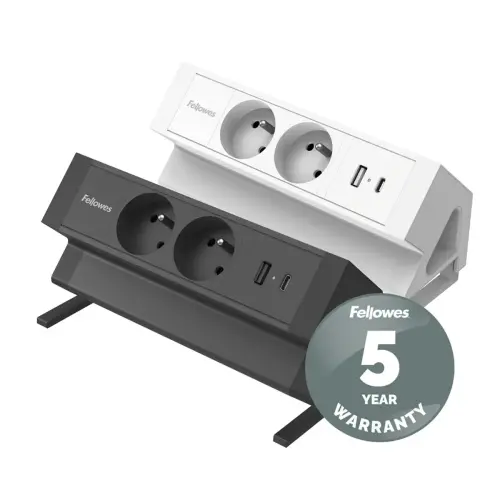 Elektrificatie-eenheid - Power Desk 2 - USB-A USB-C - Zwart - FELLOWES
