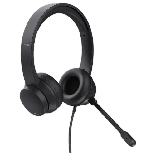 Lichtgewicht & Comfortabele AYDA Headset met Microfoon - Zwart - TRUST