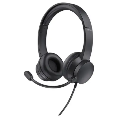 Lichtgewicht & Comfortabele AYDA Headset met Microfoon - Zwart - TRUST