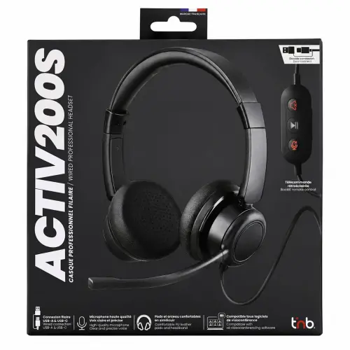 Professionele Micro Headset ACTIV200S USB-A & USB-C - T'B