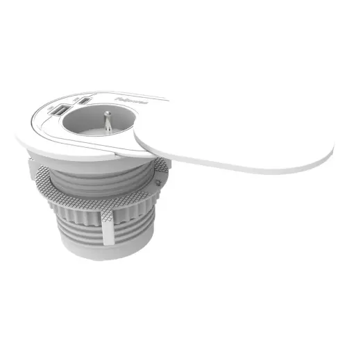 Inbouwstekker - Power Spot - USB-A & USB-C - Wit - FELLOWES