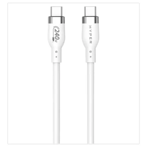 USB-C Snellaadkabel 240W 2m - Wit - HYPERTEC