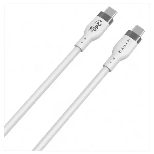 USB-C Snellaadkabel 240W 2m - Wit - HYPERTEC