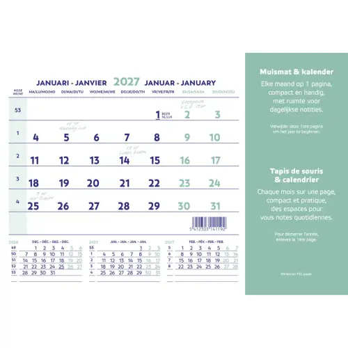 Muismatkalender Brepols 23 x 18 cm