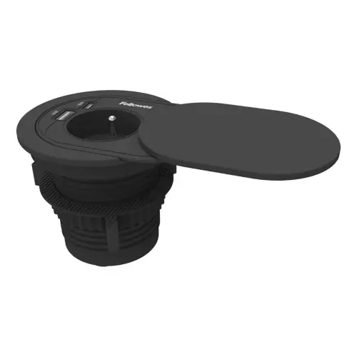 Inbouwstekker - Power Spot - USB-A & USB-C - Zwart - FELLOWES