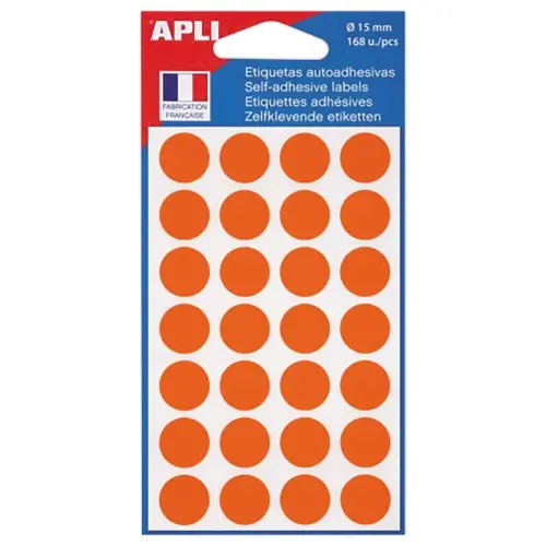 ronde signaalkleurige stickers, &Oslash;15 mm, oranje 