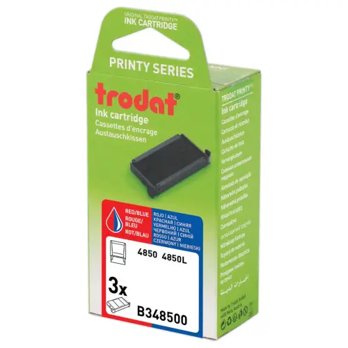 3  Inktkussens Trodat 4850 - Blauw en rood 