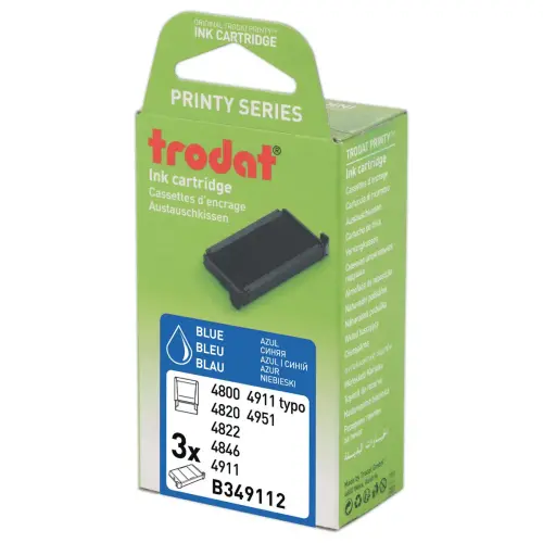 3 Inktcassettes 4911 - blauw - TRODAT