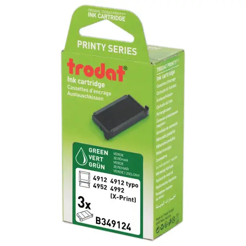 3 Inktcassettes - 4912 - groen - TRODAT