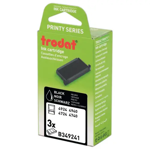 3 Trodat 4924 zwarte inktpotten
