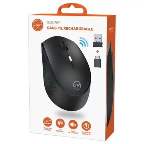Draadloze muis met dubbele USB-C dongle - Oplaadbaar - MOBILITY LAB