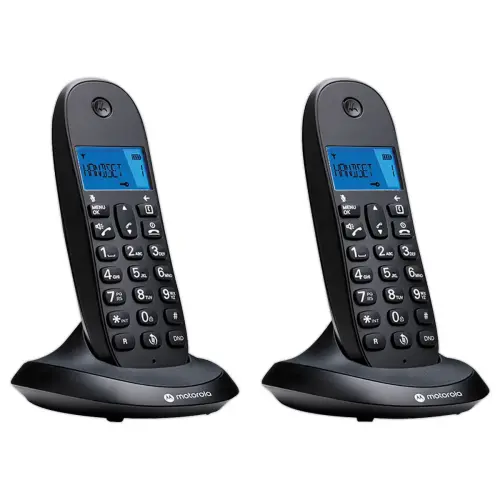 2 Draadloze Vaste Telefoons C1002CB+ Zwart - MOTOROLA