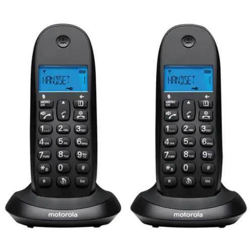 2 Draadloze Vaste Telefoons C1002CB+ Zwart - MOTOROLA