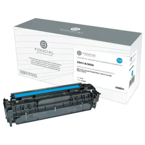 Lasercartridge FIDUCIAL equiv. HP 305ACyaan CE411A 